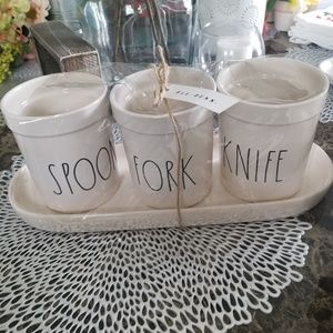 Rae Dunn Spoon, Fork, Knife Holder